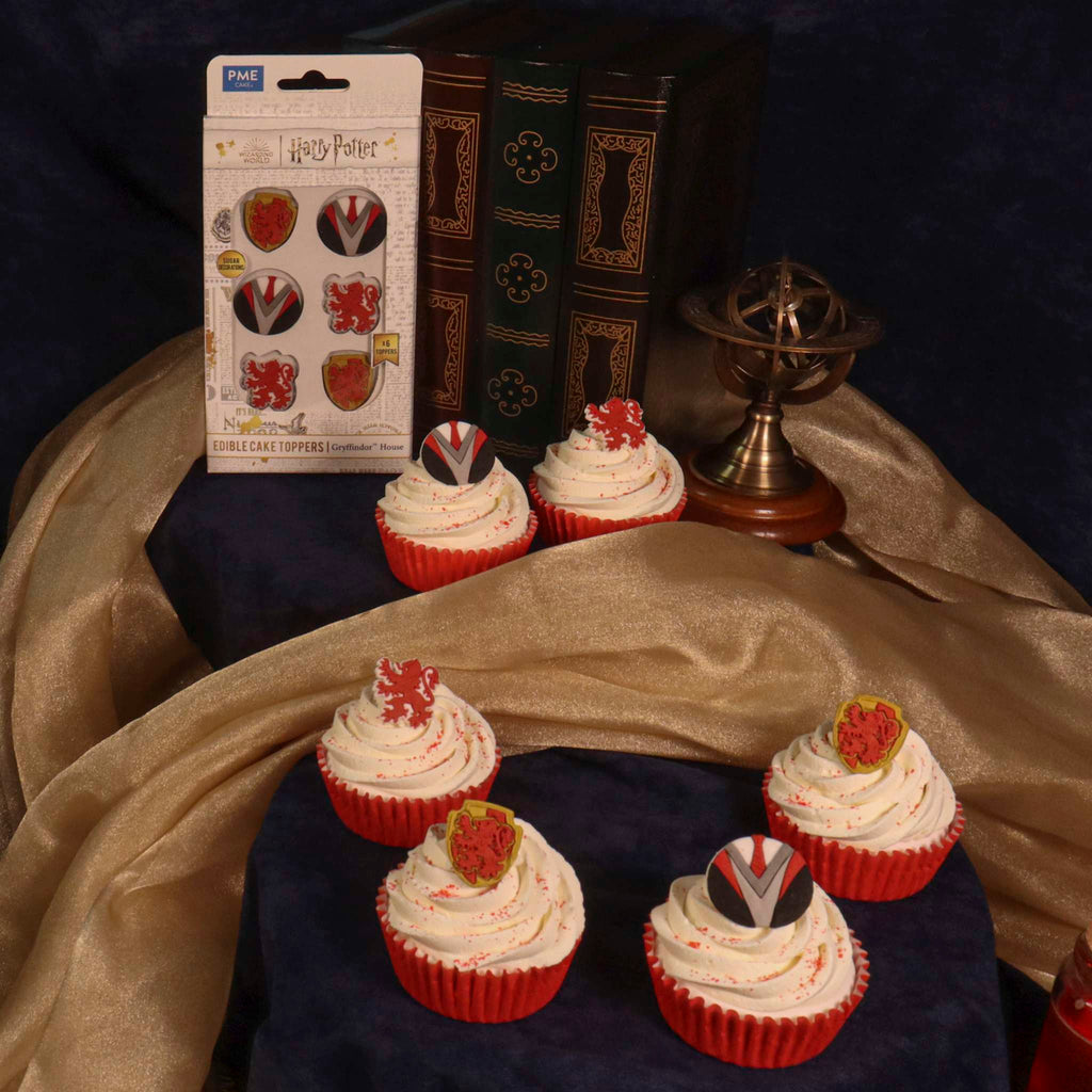 Harry Potter Set de 6 Toppers de Cupcakes Comestibles, Gryffondor