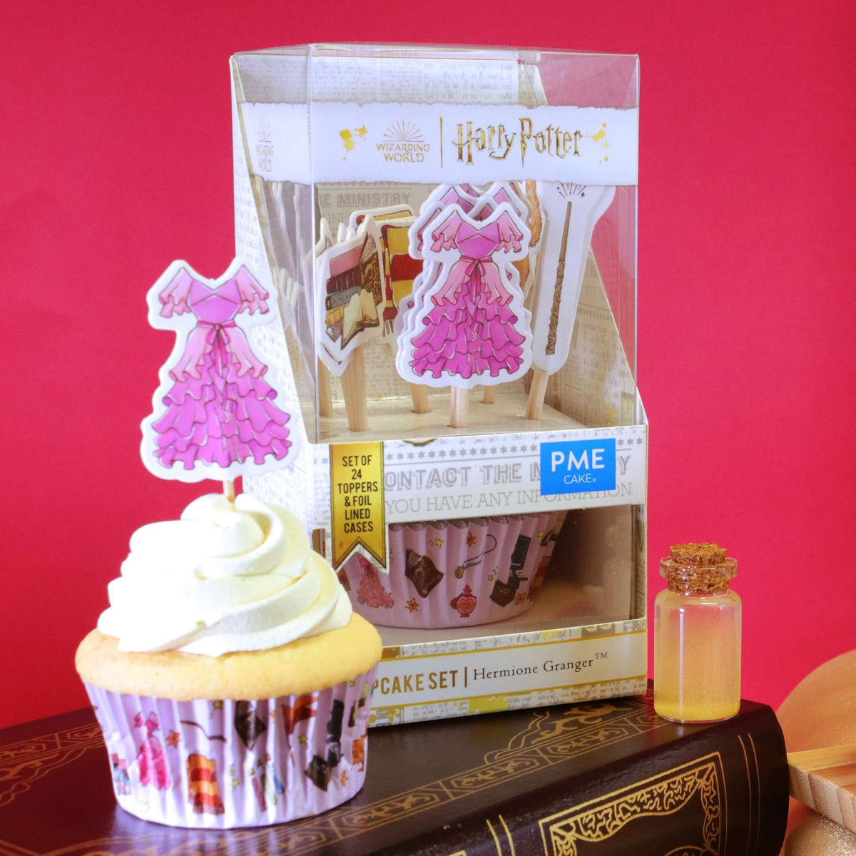 Harry Potter Set de 24 cápsulas para cupcakes y toppers con Hermione Granger