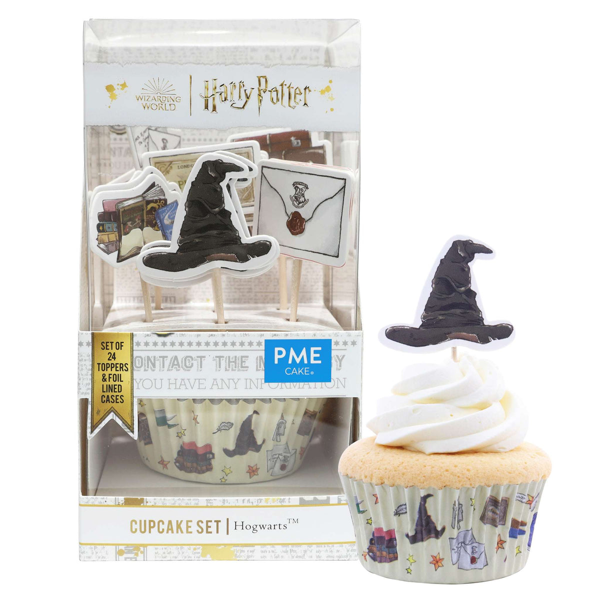 Harry Potter Bakförmchen & Tortenaufsatz Set, 24 stück, Hogwarts