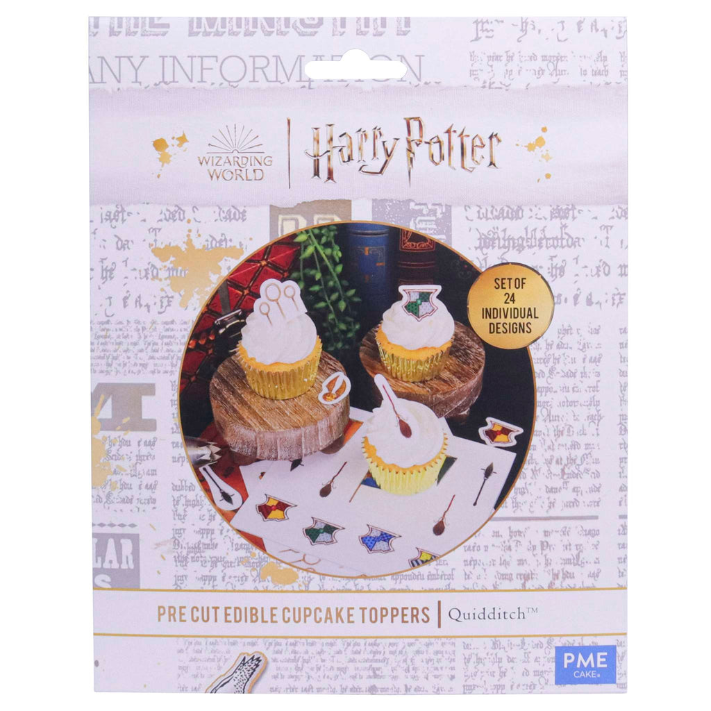 Harry Potter Décorations pour Cupcakes Feuille en Sucre, 24 pièces, Quidditch