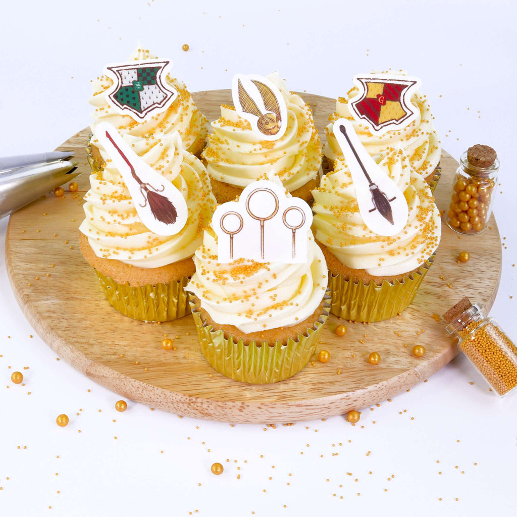 Harry Potter Décorations pour Cupcakes Feuille en Sucre, 24 pièces, Quidditch