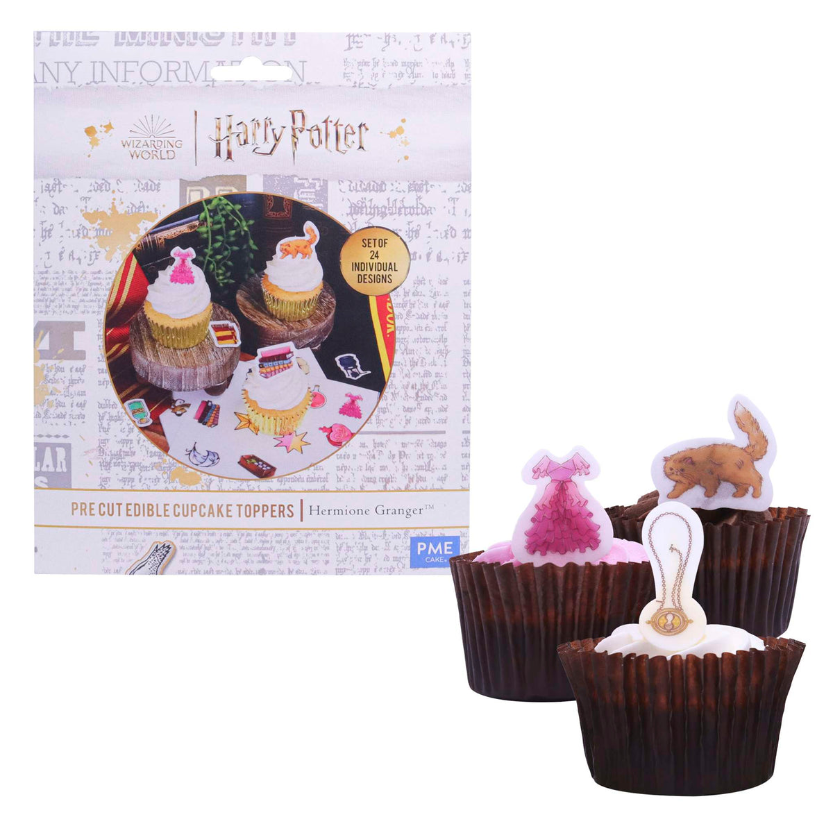 Harry Potter Décorations pour Cupcakes Feuille en Sucre, 24 pièces, Hermione Granger
