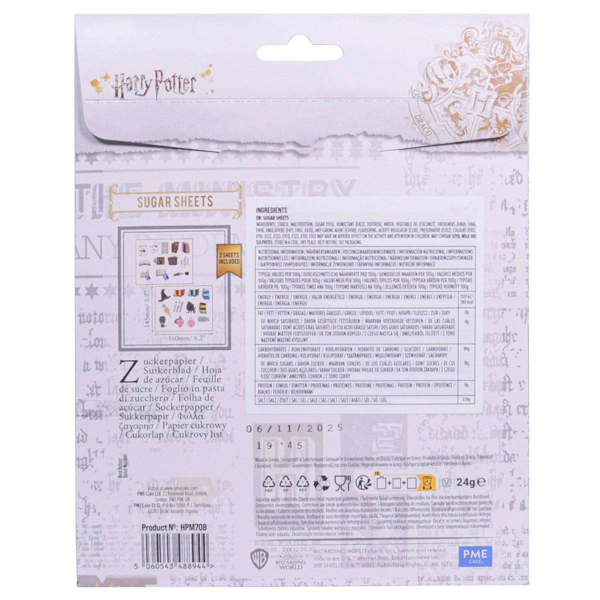 Harry Potter Essbare Zuckerpapier Tortenaufleger, 24er-set, Hogwarts
