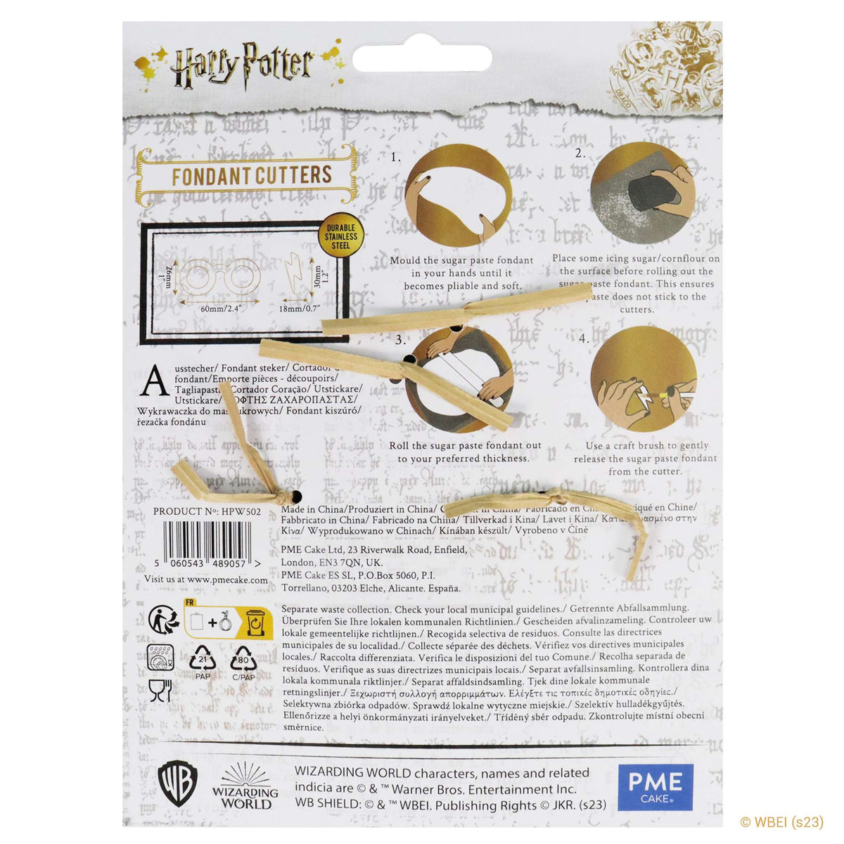 Harry Potter's Small Glasses And Scar Fondant Cutter  Set Of 2