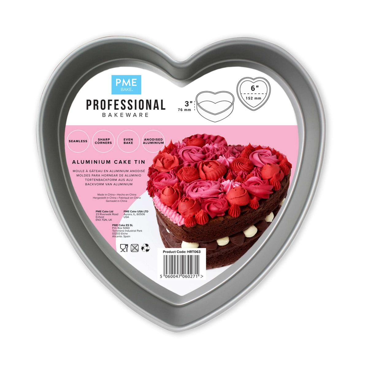 Heart Aluminium Cake Tin (6 x 3" / 152 x 76mm)