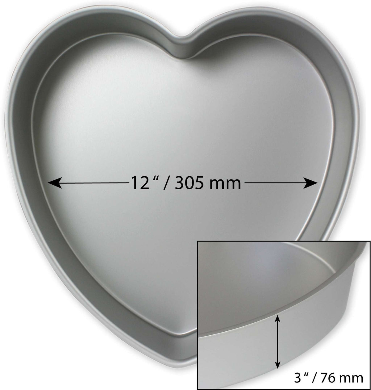 Moule à Gâteau Cœur, Aluminium (76 x 305mm)