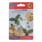 Three Leaf Holly Plunger Fondant Cutter (25mm / 1")
