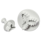 Emporte-pièces à poussoir - Ensemble de 2 Feuilles de Houx à nervures S/L