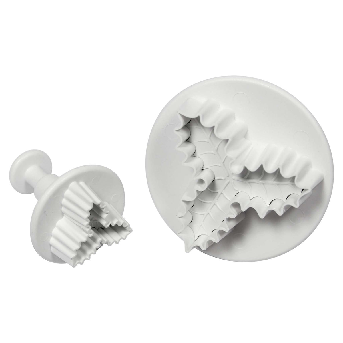 Three Leaf Holly Plunger Fondant Cutter Set Of 2