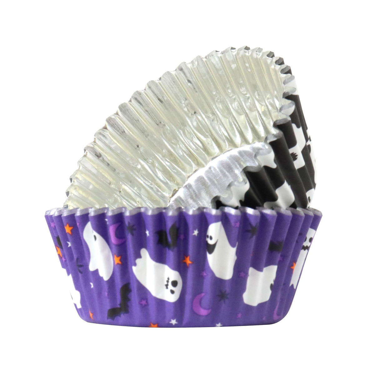 Halloween Caissettes à cupcakes en Aluminium - Fantômes Effrayants (60 pièces)