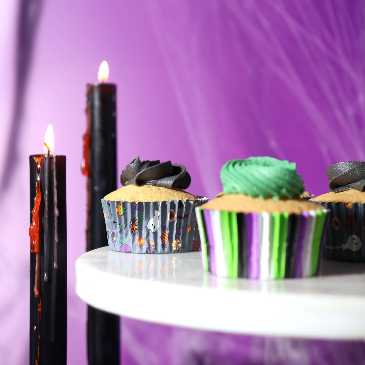 Halloween Caissettes à cupcakes en Aluminium - Farce ou Friandise (60 pièces)