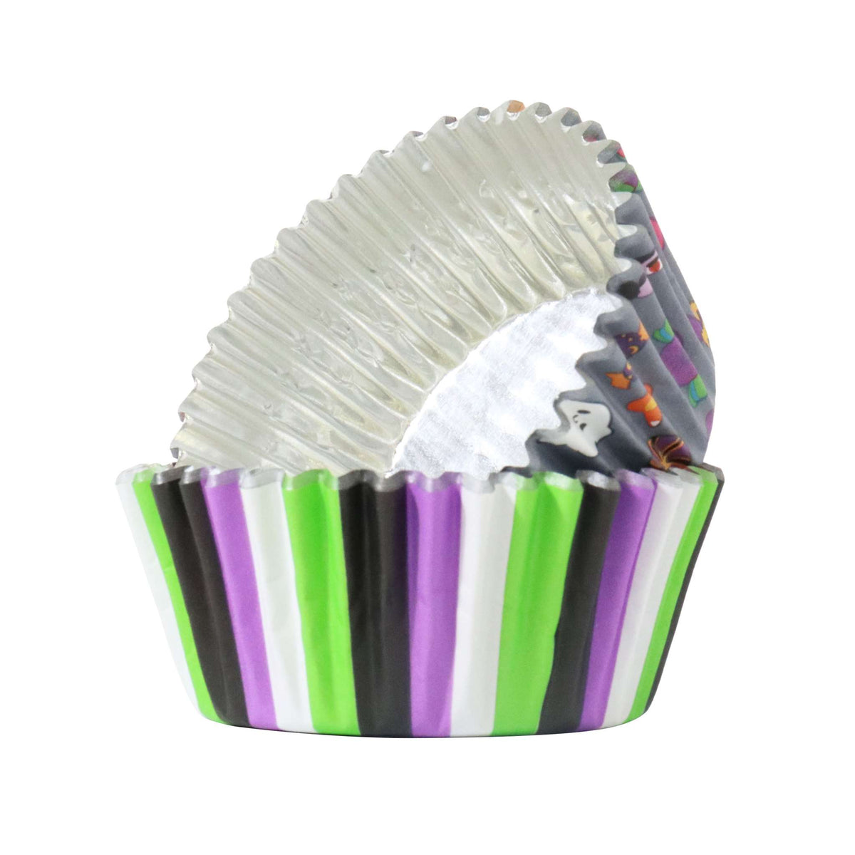 Halloween Caissettes à cupcakes en Aluminium - Farce ou Friandise (60 pièces)