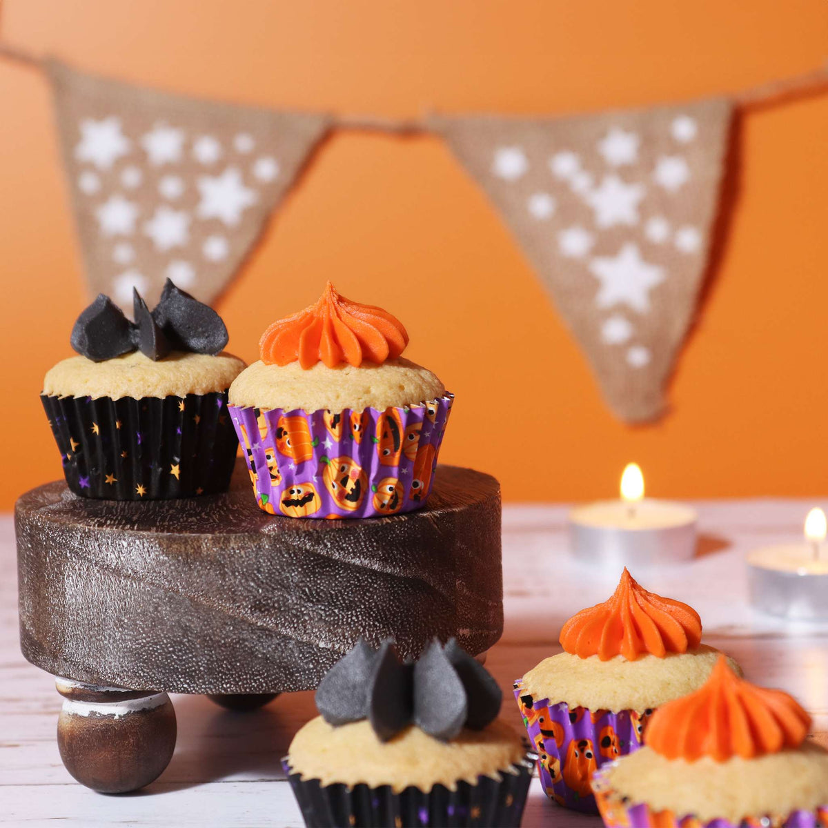 Pumpkin Party Mini Foil Lined Cupcake Cases Pk/60
