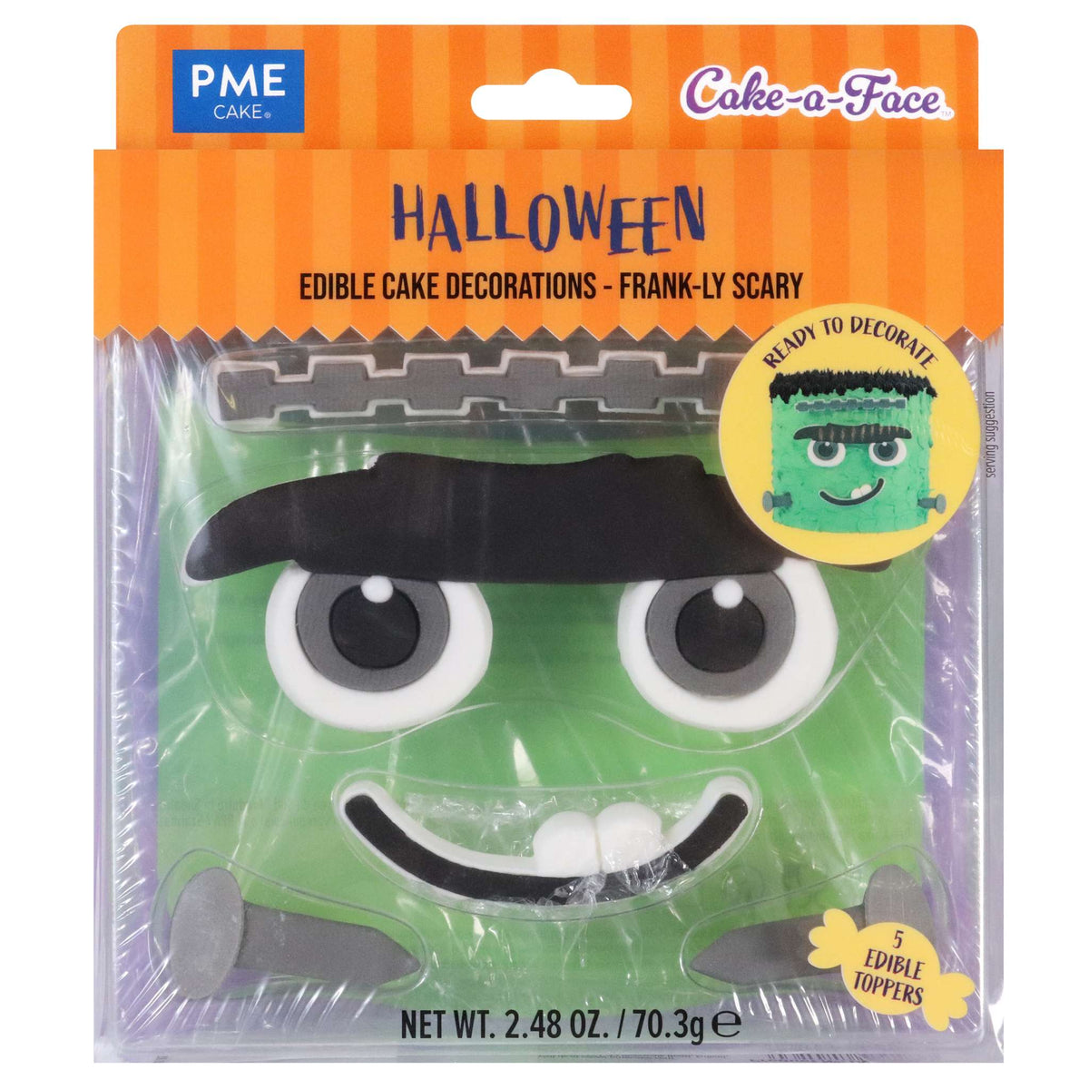 Cake A Face Frank-ly Scary Edible Cake Decorations Set Of 5  (70.3g / 2.48oz)