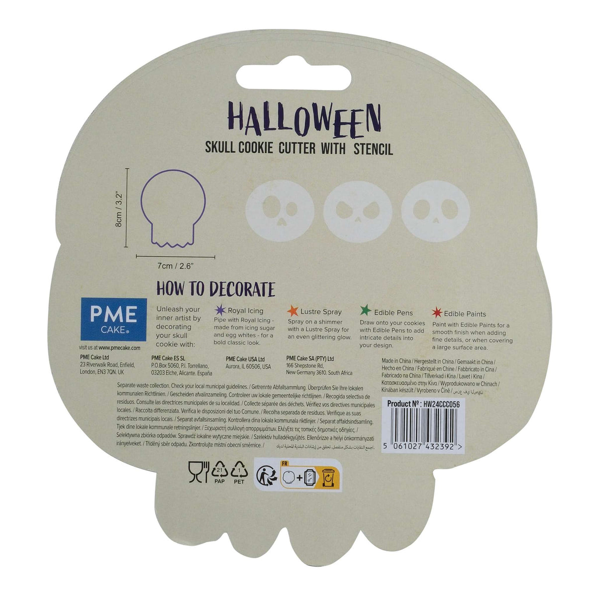Skull Cookie Cutter With Stencils Set Of 4