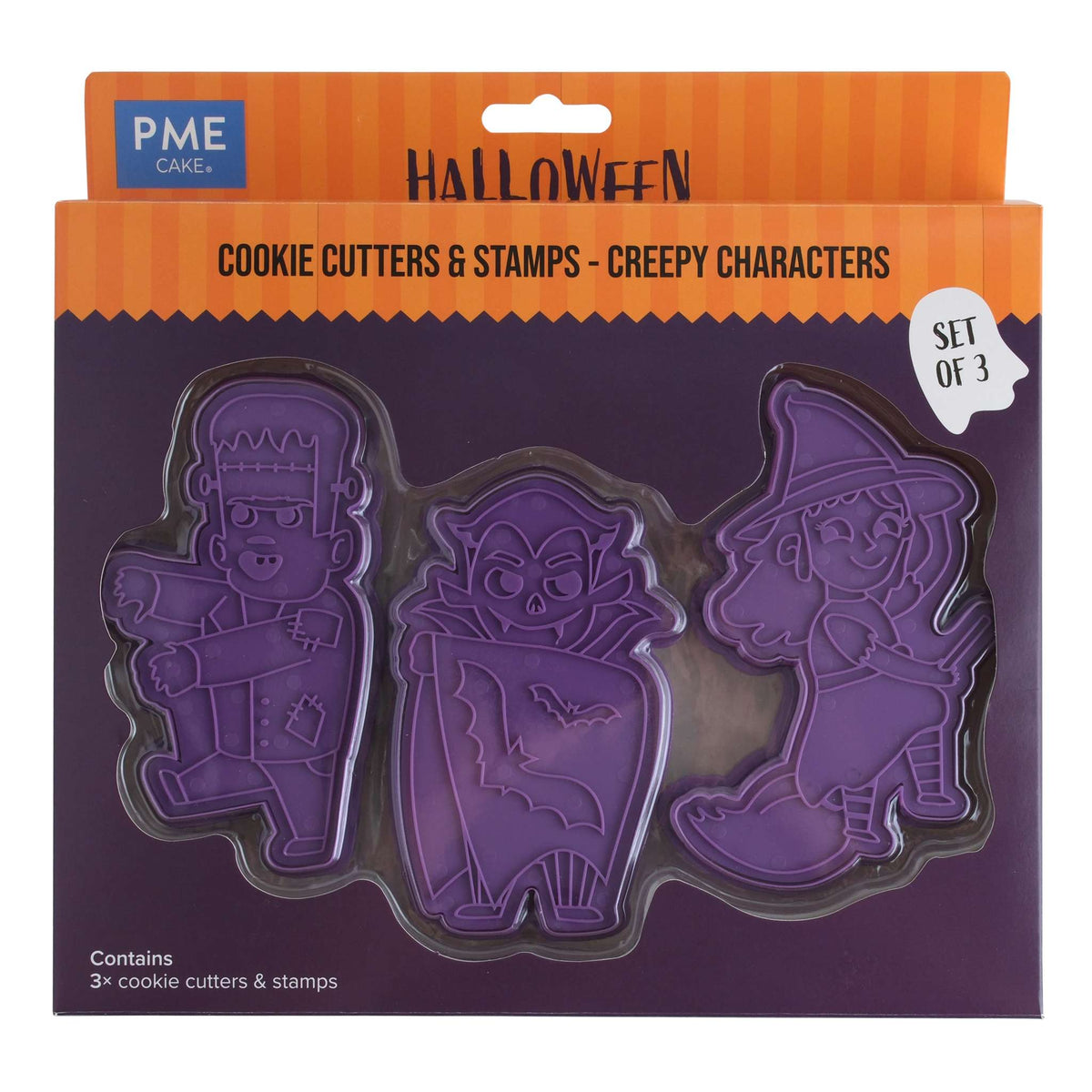 Creepy Characters Cookie Cutters & Stamps Set Of 3