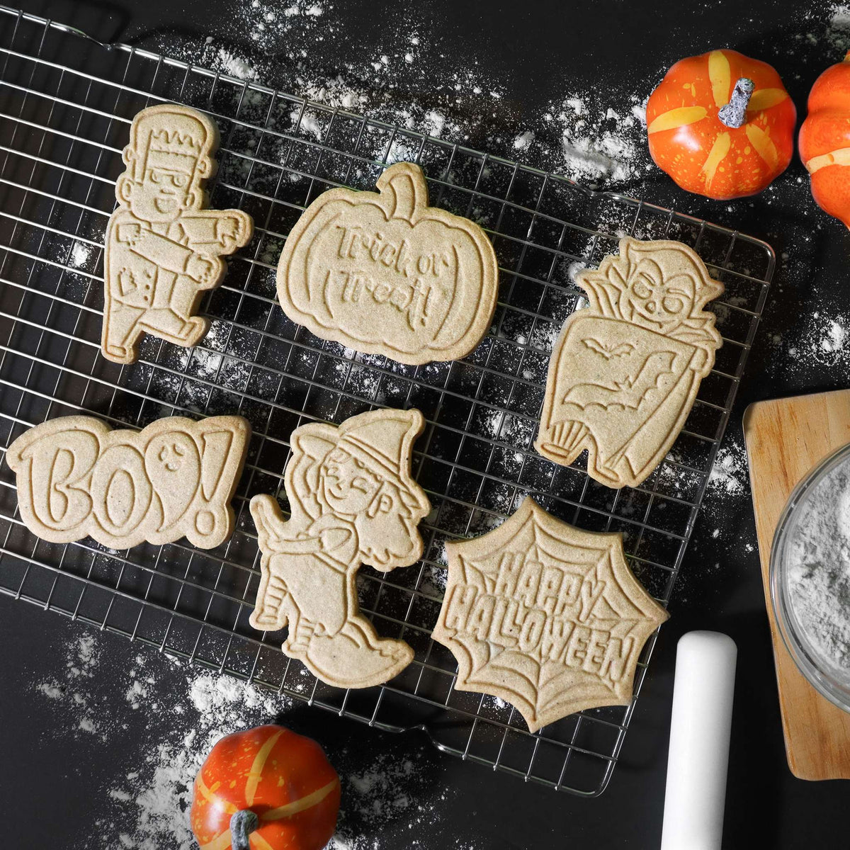 Creepy Characters Cookie Cutters & Stamps Set Of 3