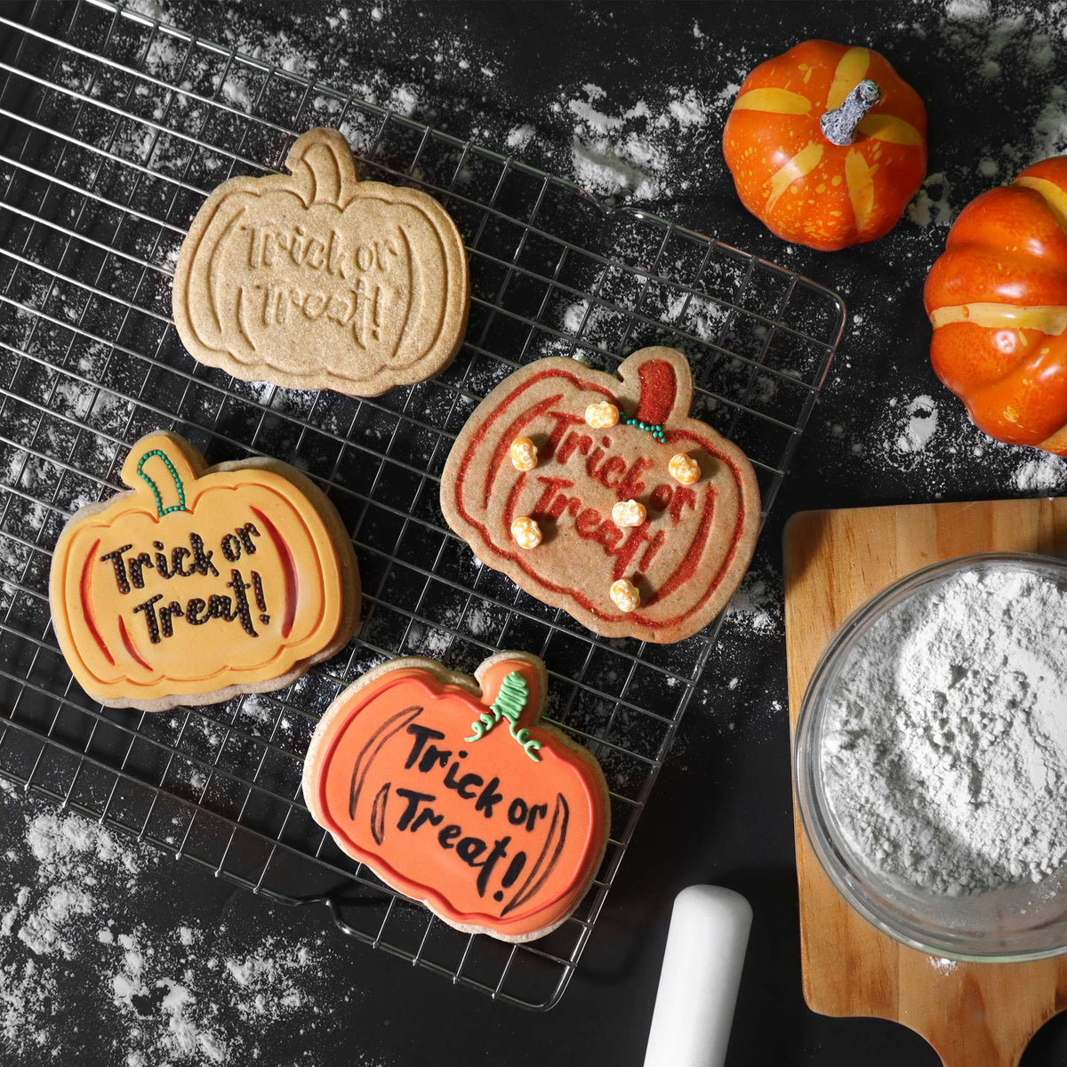Happy Halloween Cookie Cutters & Stamps Set Of 3