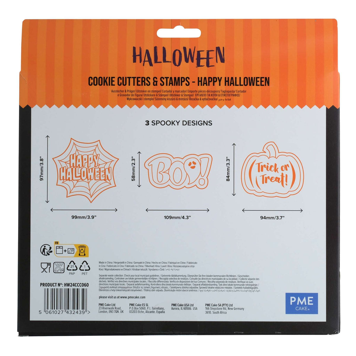 Happy Halloween Cookie Cutters & Stamps Set Of 3