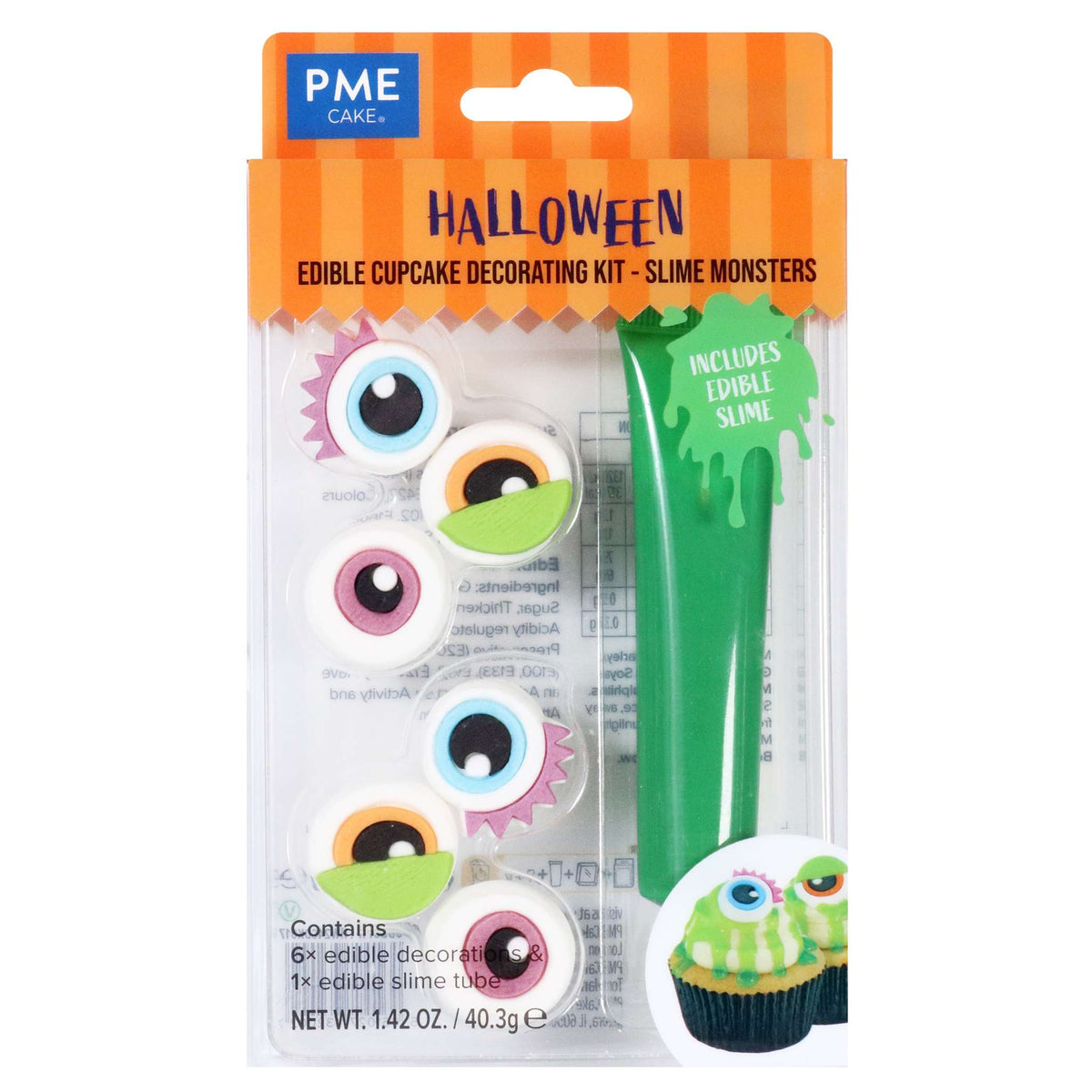 Slime Monsters Edible Cupcake Kit  Set Of 7  (40.3g / 1.42oz)