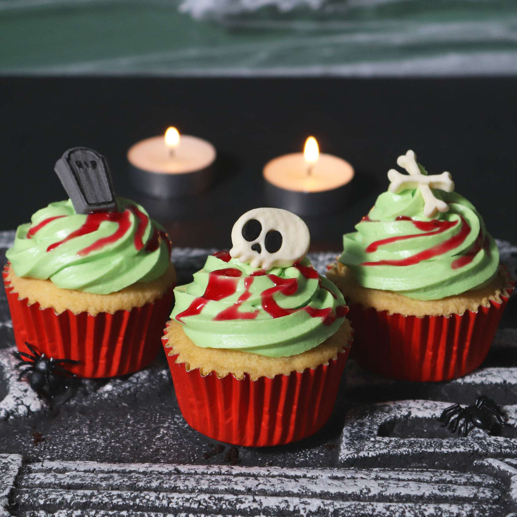 Halloween Cupcake Dekorationsset - Gruseliger Friedhof