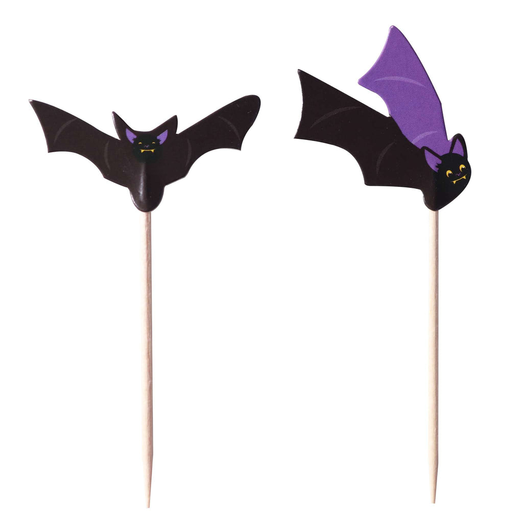 Halloween Bakförmchen & Cupcake Dekorationensset - Fledermäuse (48 Stück)