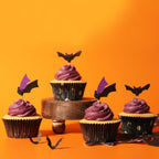 Halloween Bakförmchen & Cupcake Dekorationensset - Fledermäuse (48 Stück)