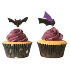 Halloween Bakförmchen & Cupcake Dekorationensset - Fledermäuse (48 Stück)