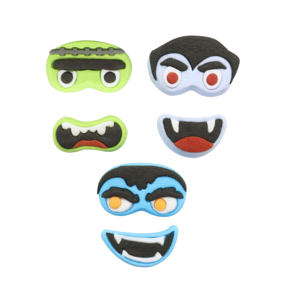 Halloween Décorations en Sucre Comestibles - Visages de Monstre (12 pièces)