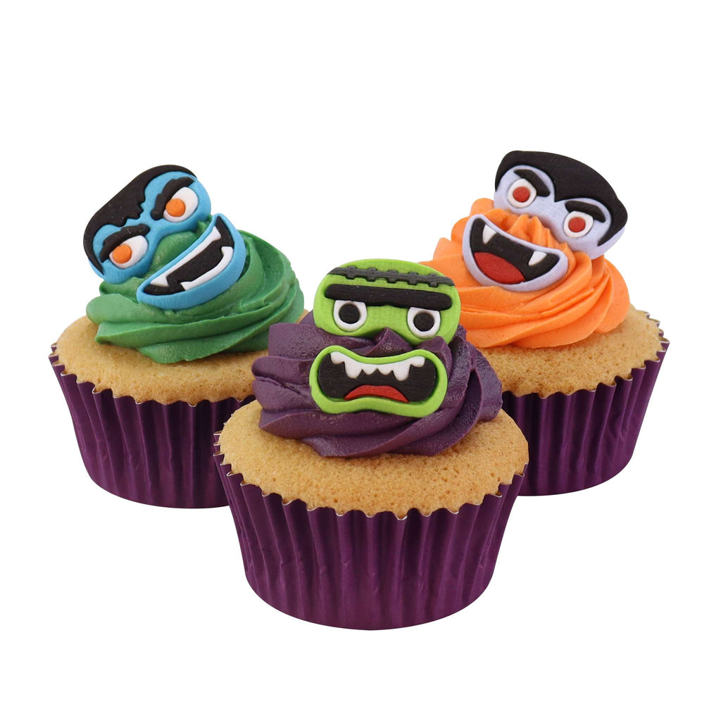 Halloween Décorations en Sucre Comestibles - Visages de Monstre (12 pièces)