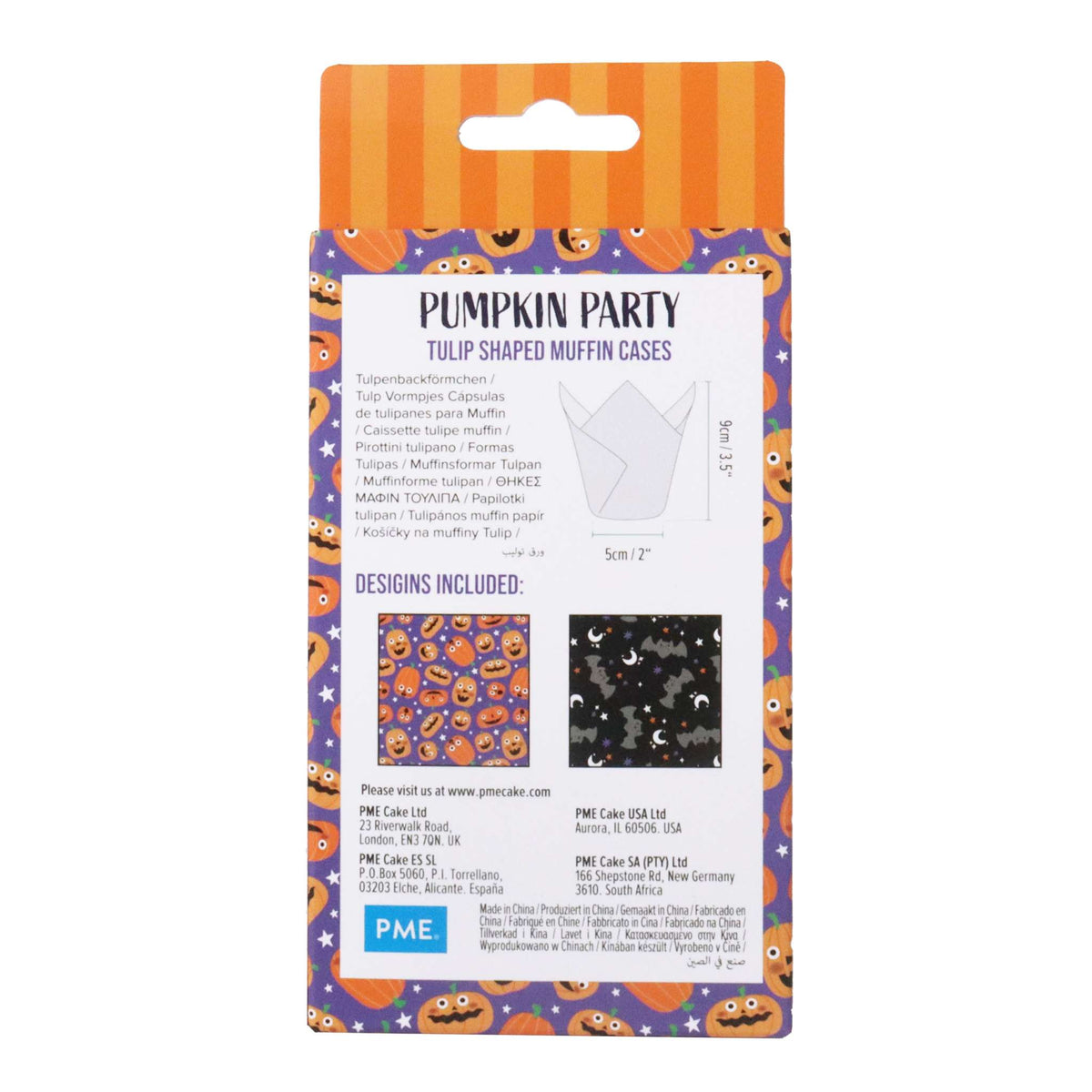 Halloween Tulpen-Muffinförmchen - Kürbisparty (24 Stück)