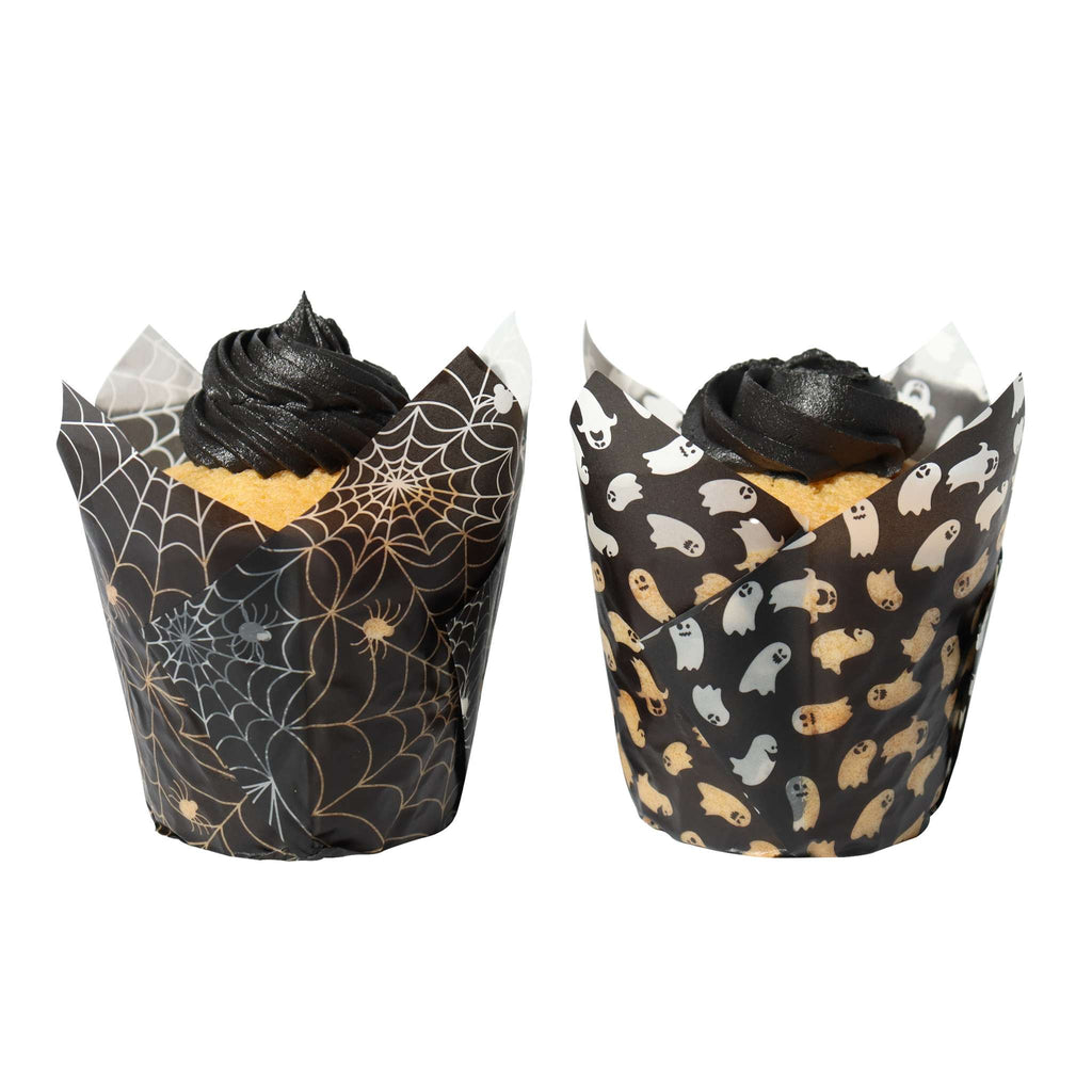 Halloween Caissettes à Muffins en forme de Tulipe - Nuit Terrifiante (24 pièces)