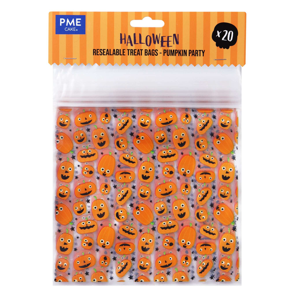 20 Sacs à friandises en Plastique refermables pour Halloween - Fête des Citrouilles