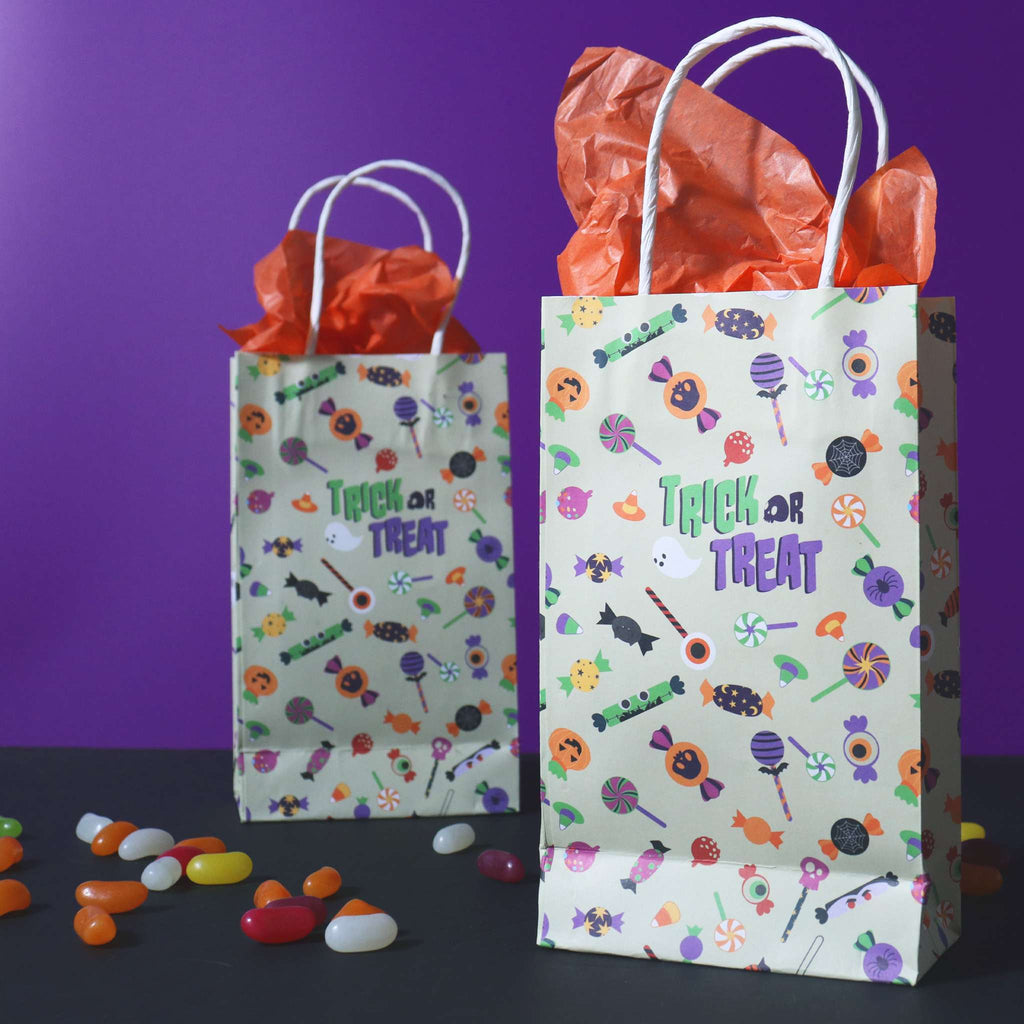 4 Sacs à friandises en Papier pour Halloween - Farce ou Friandise