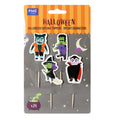 Halloween Toppers Decoración para Cupcakes - Personajes Espeluznantes (Set de 24)