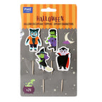 Halloween Toppers Decoración para Cupcakes - Personajes Espeluznantes (Set de 24)