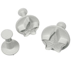 Veined Ivy Leaf Plunger Fondant Cutters Set Of 3