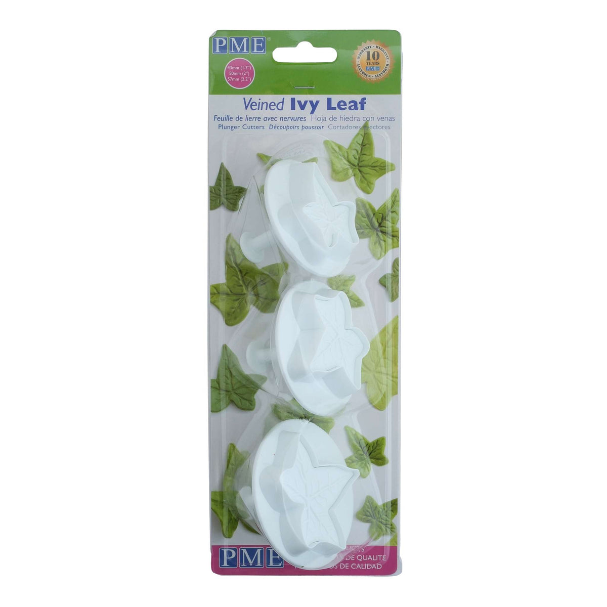 Large Veined Ivy Leaf Plunger Fondant Cutters Set Of 3