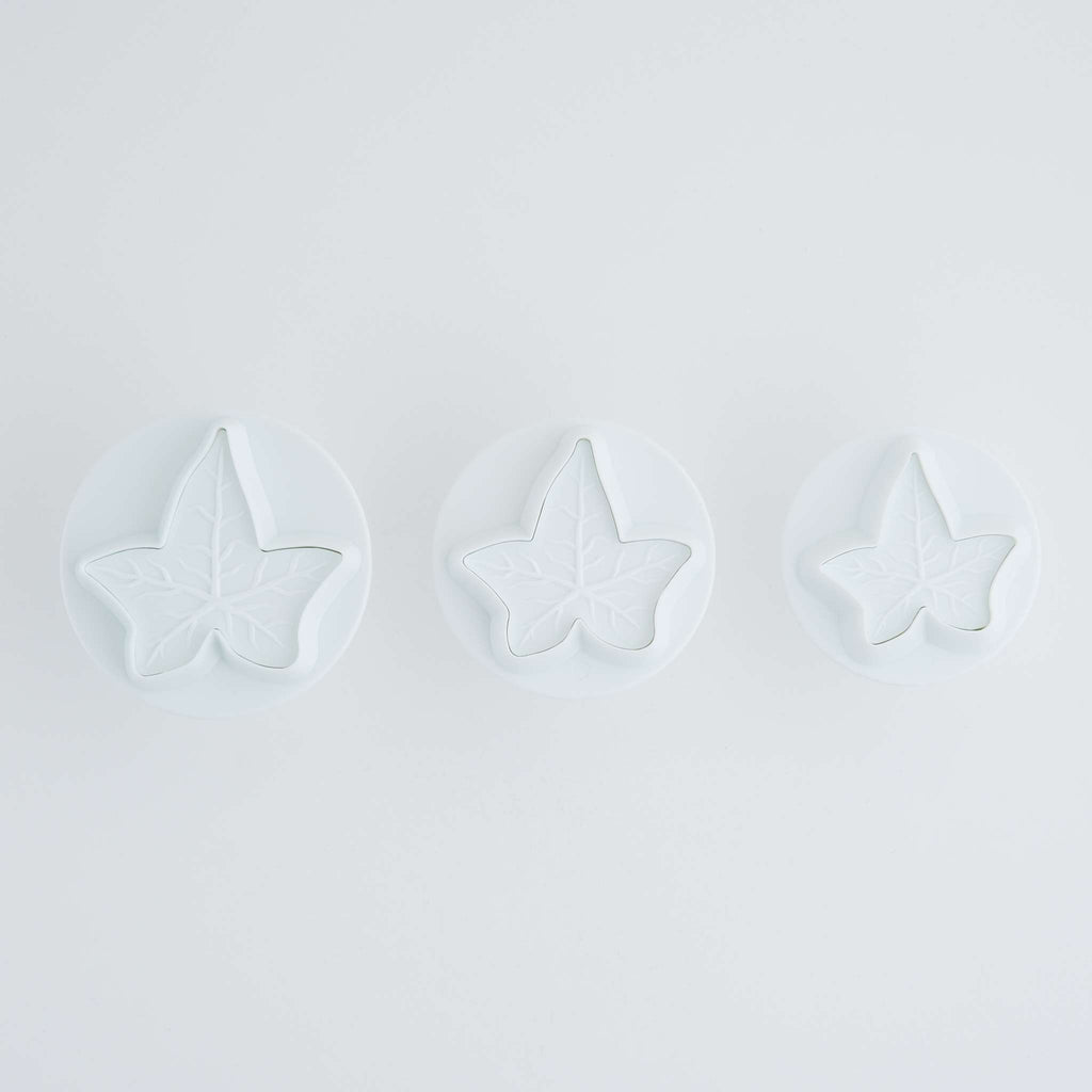 Emporte-pièces à poussoir - Ensemble de 3 Grandes Feuilles de Lierre à nervures