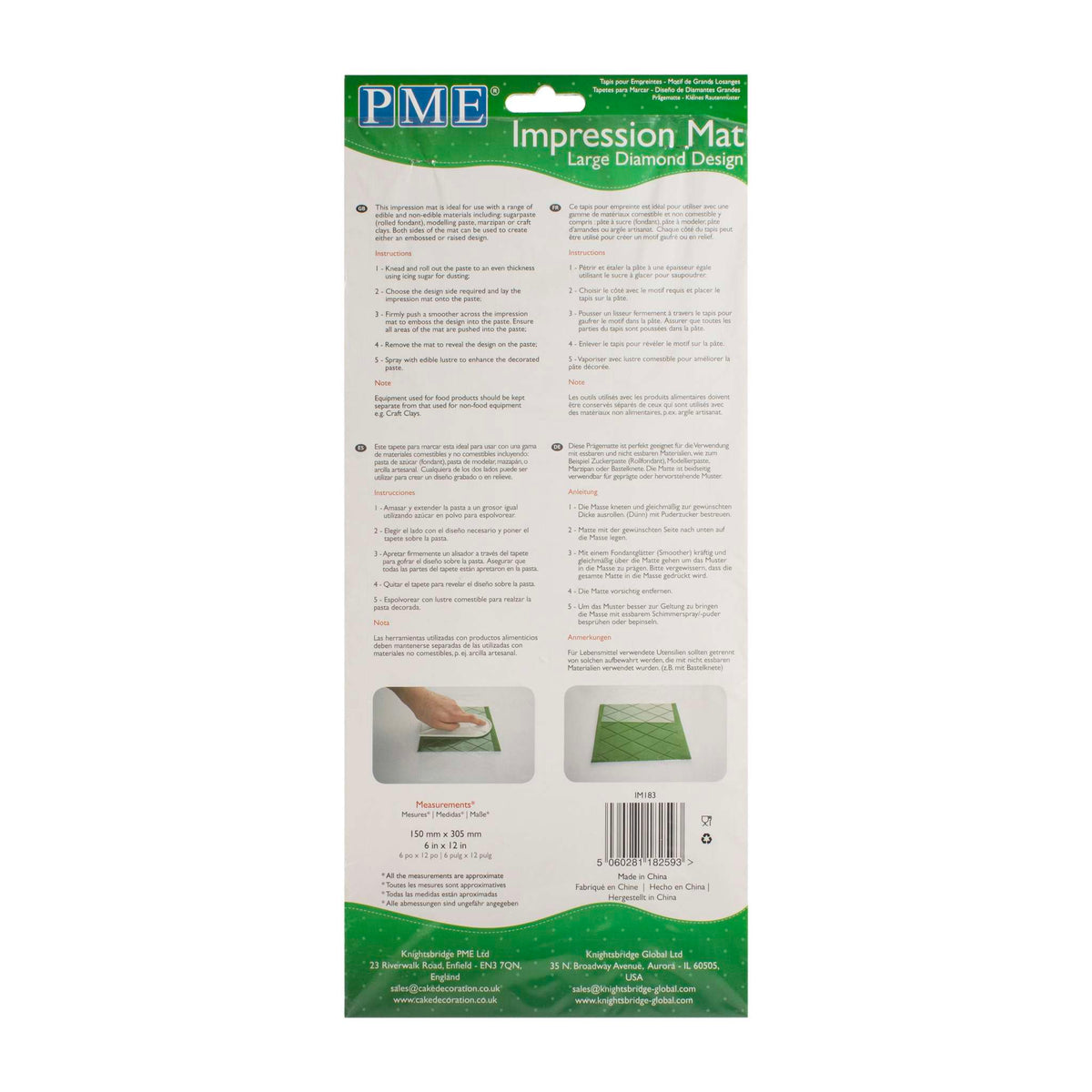 Large Diamond Design Impression Mat (15 x 30.5cm / 6 x 12in)