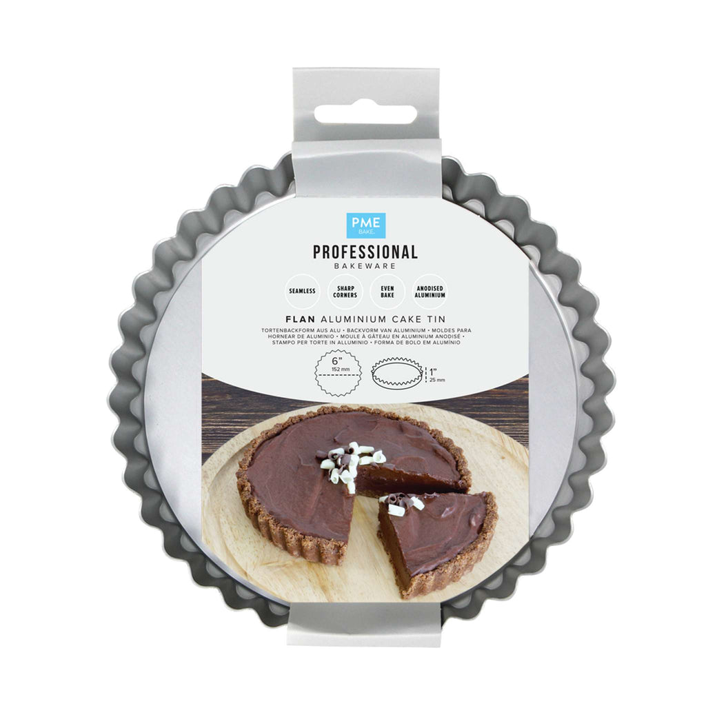 Loose Bottom Flan Aluminium Cake Tin (6 x 1" / 152 x 25mm)