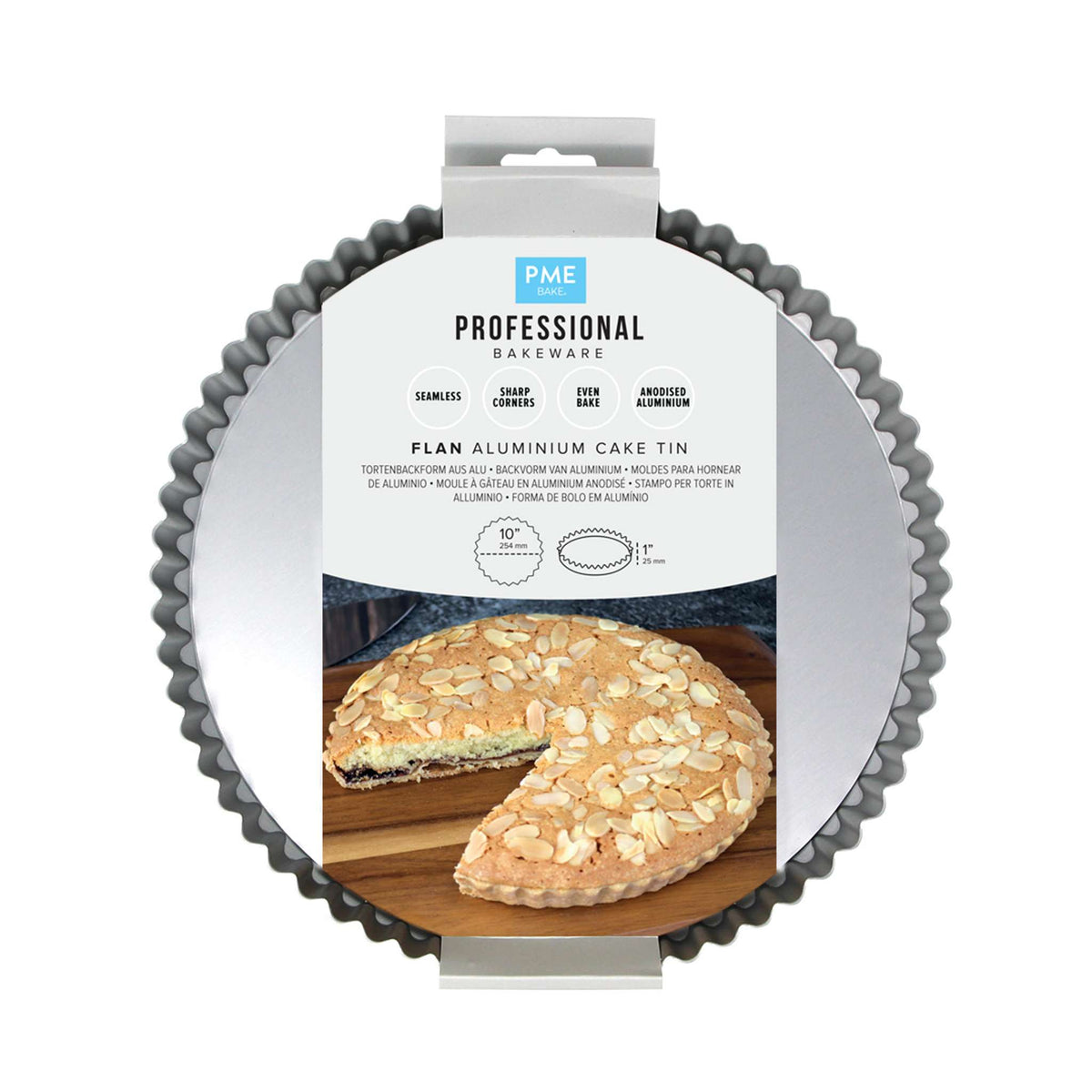 Loose Bottom Flan Aluminium Cake Tin (10 x 1" / 254 x 25mm)