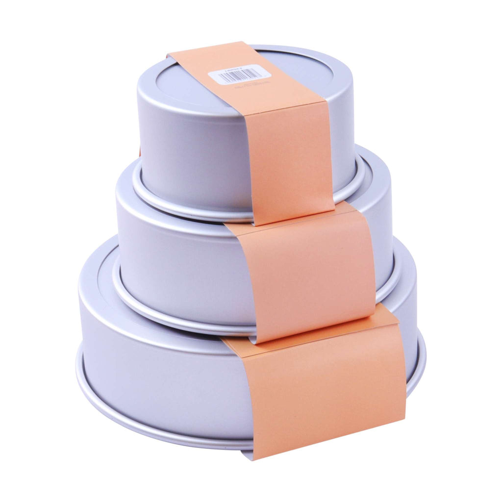 Moules à gâteaux ronds à fond amovible 6, 8, 10 pouces x 3 pouces de profondeur, ensemble de 3