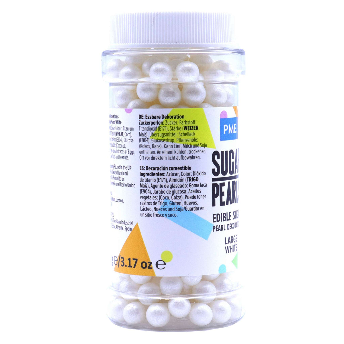 Large White Sugar Pearls Sprinkles (90g / 3.17oz)