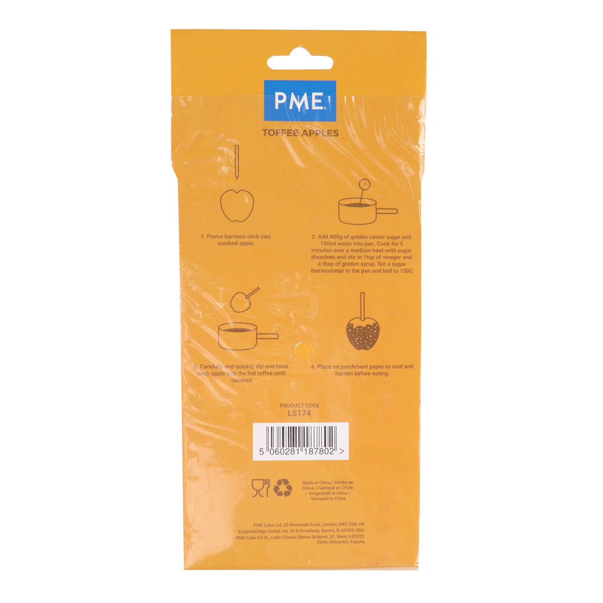 PME Toffee Appel Bamboe Stokjes 13cm (5,1 inch), pak van 30