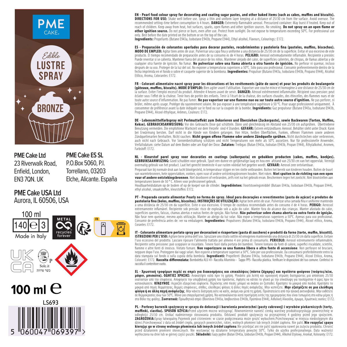 Bombe Lustre Comestible - Bronze (100ml)