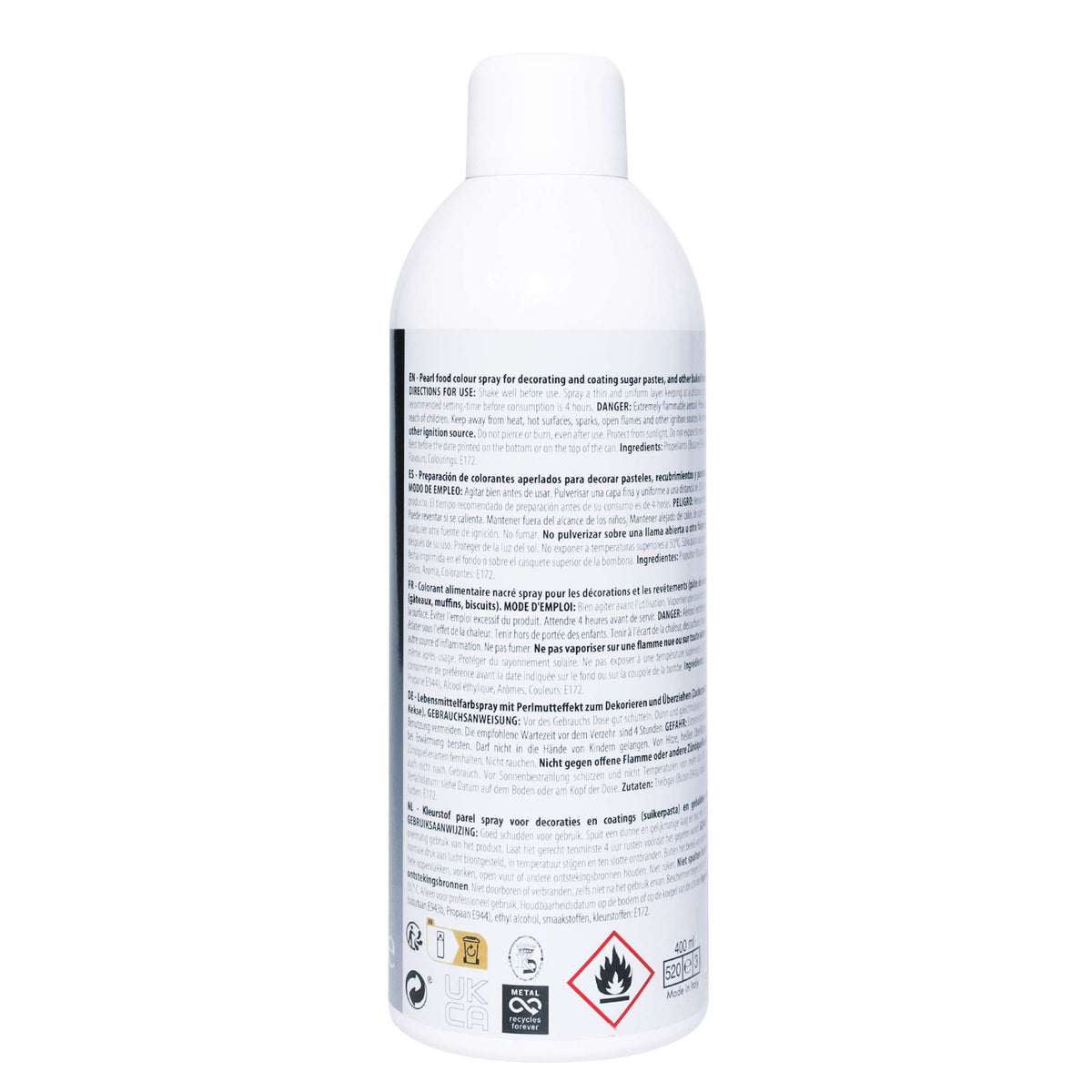 Bombe Lustre Comestible - Argent (400ml)
