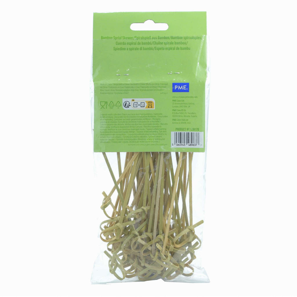 Bamboe Spiraalspiesjes 12cm, 50 stuks