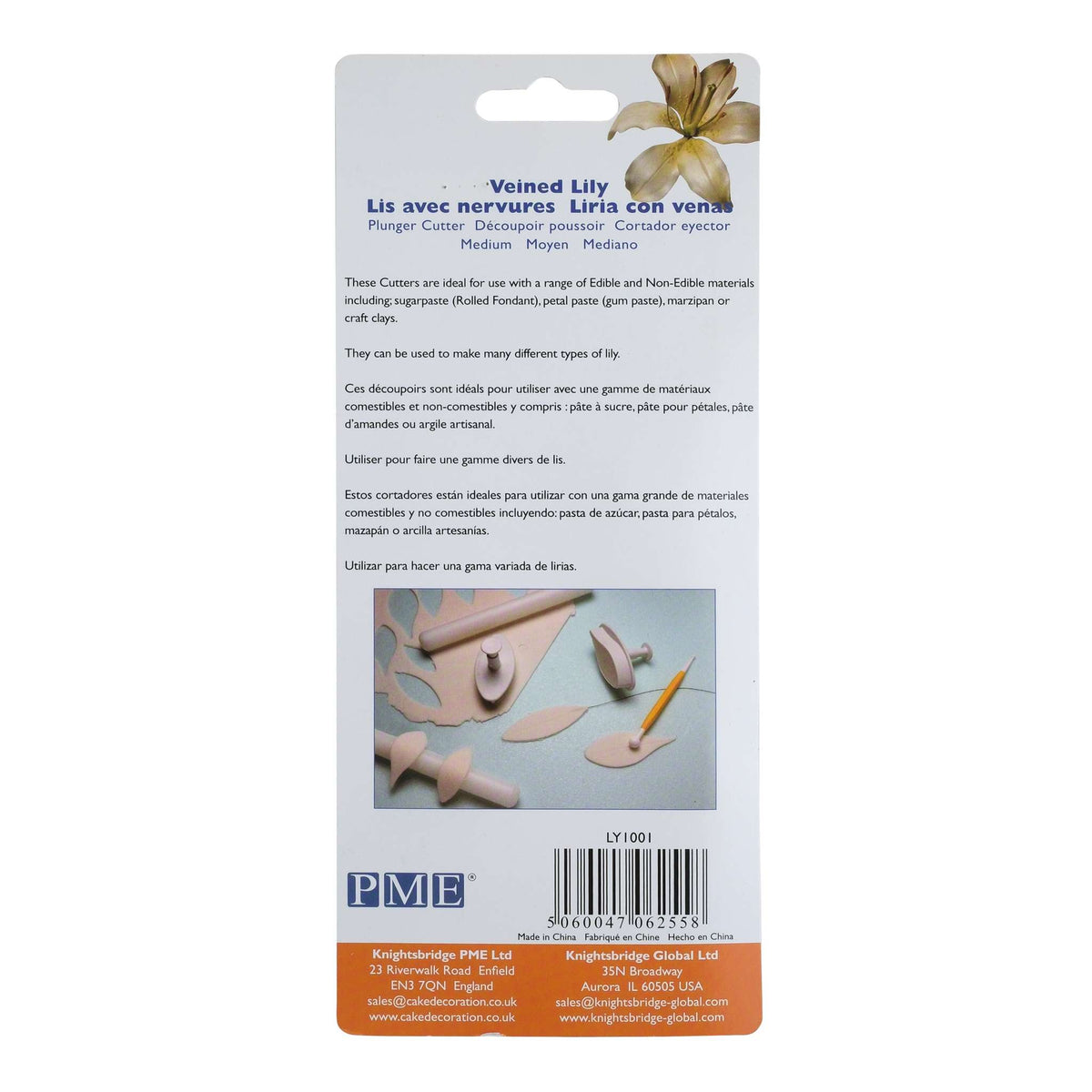 Medium Veined Lily Plunger Fondant Cutters Set Of 2