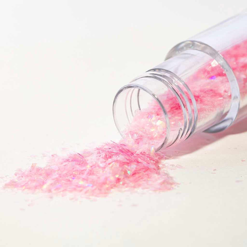 Magic Sparkles, essbare irisierende Glitterflocken - Topasrosa (3g)
